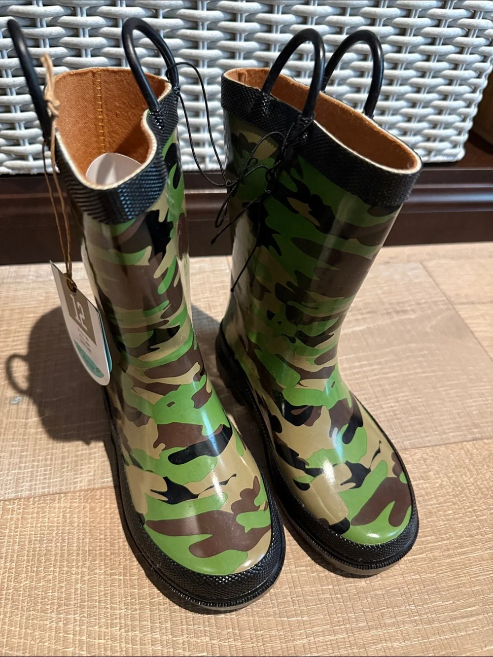 Western Chief Kids Camo Green Brown Waterproof Rain Boot